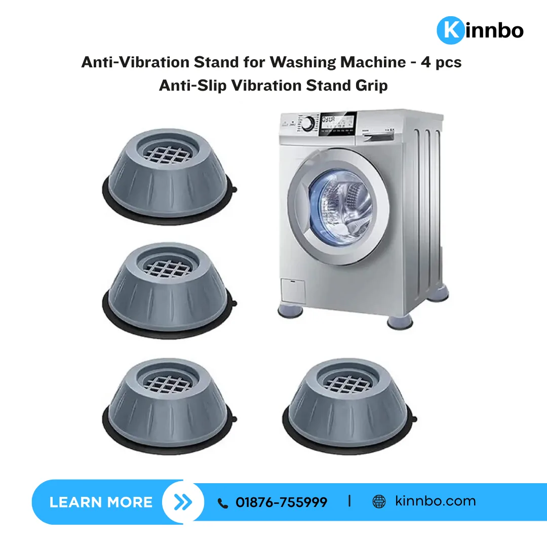 Washing Machine Stand for Anti Vibration - Anti Slip Vibration Stand Grip Rubber (4Pcs Set)