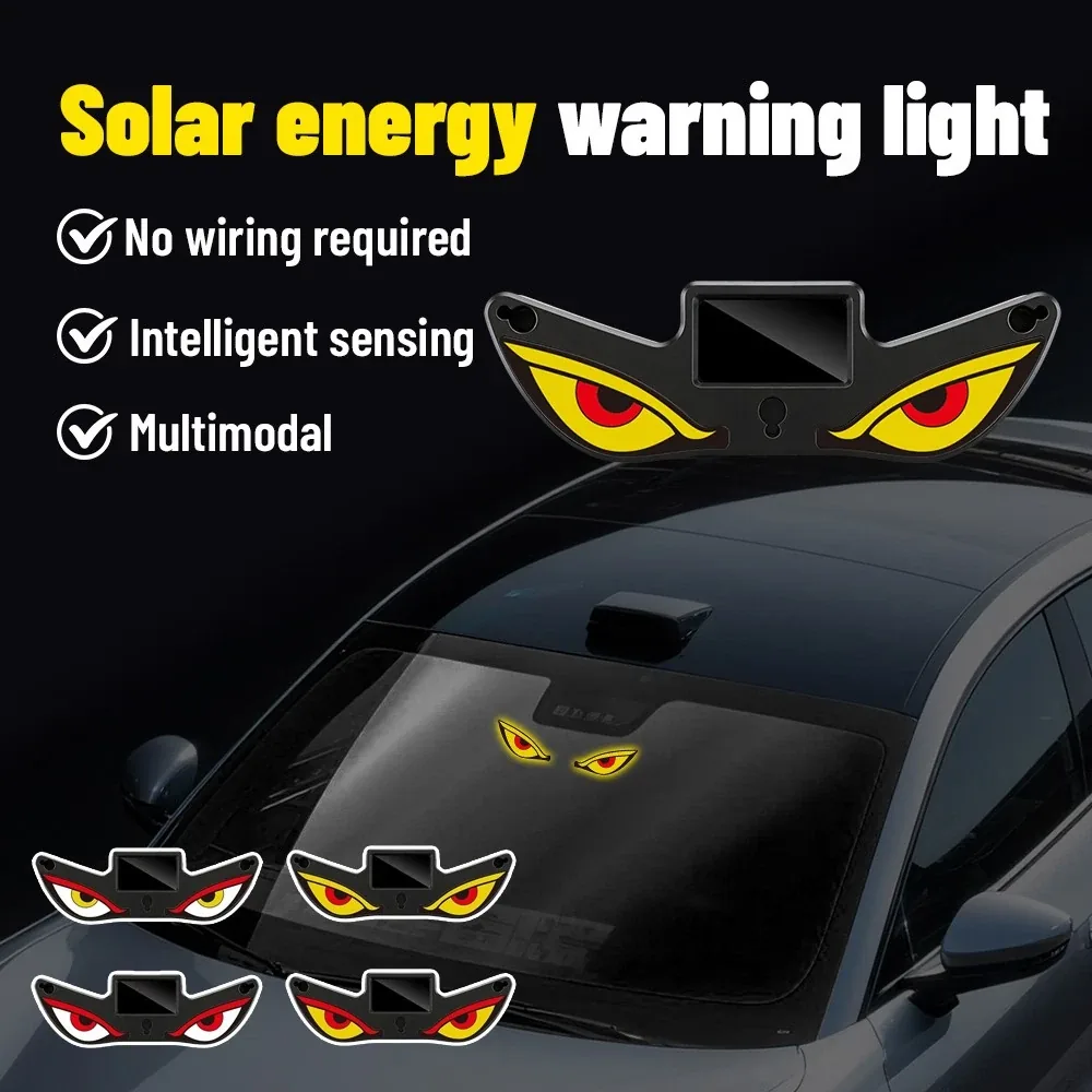 LED Warning Light Safety Signal Lamp Demon Devil Eye with Solar Power image 2