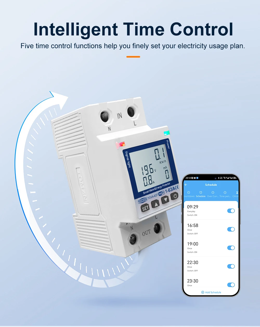 TOMZN TOVA-63T 63A Smart WiFi Circuit Breaker with Energy Monitoring, Voltage Protection & Tuya Smart Life App – Bangladesh image 3