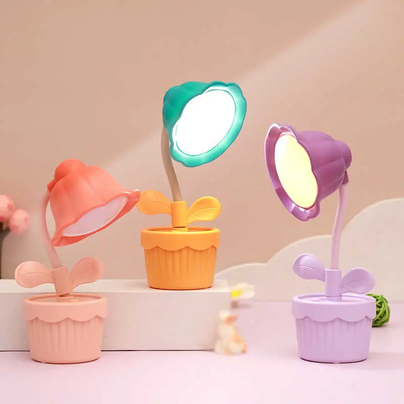 Cute Flower Shape Night Light LED Table Lamp USB Charging