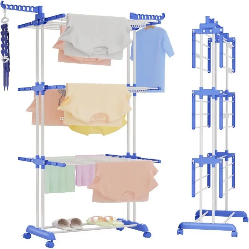 3 Tier Foldable Drying Rack Cloth Laundry Hanger