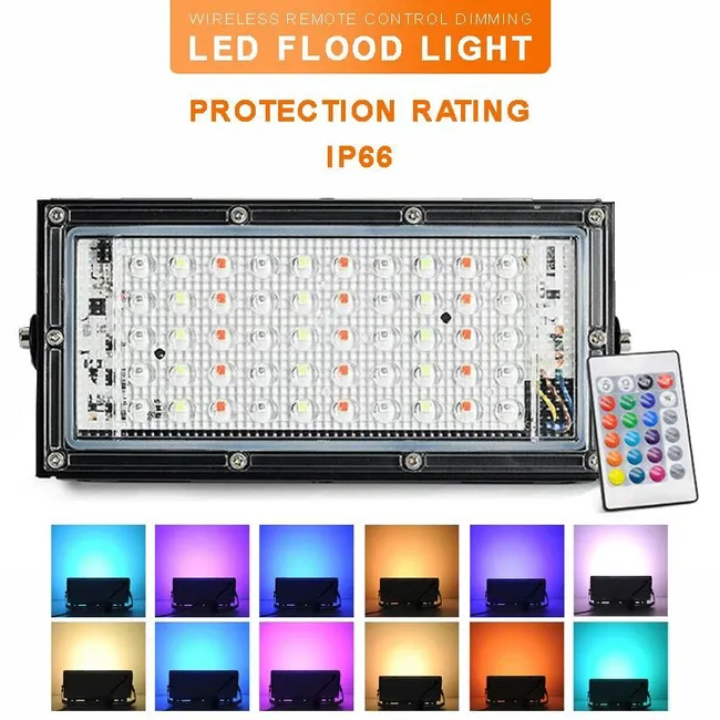 RGB Flood Light 50 Watt Remote Control
